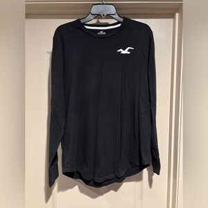 Hollister Black Long Sleeve Curved Hem Shirt
